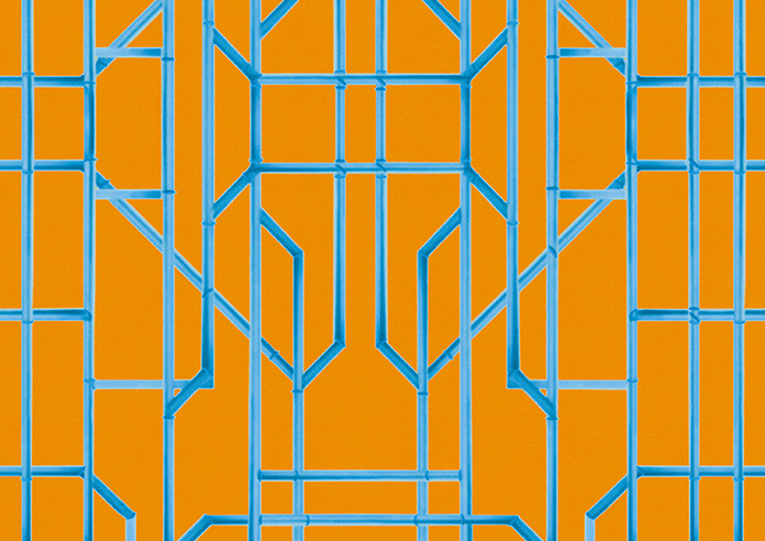 Bamboo Candy, Blue Orange - Roman Blind - Image 7